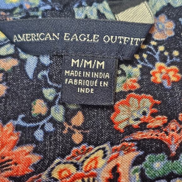 American Eagle Outfitters Long Sleeve Floral Boho Romper Size M - Picture 8 of 11